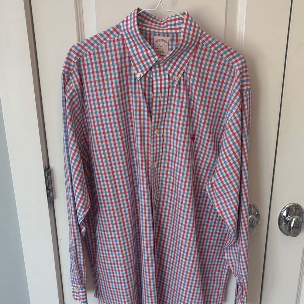 Brooks Brothers Red and Blue Gingham Button-Down Shirt
